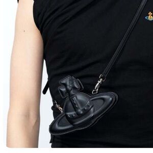 Vivienne Westwood Black Orb Crossbody Bag